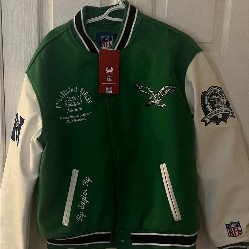 Philadelphia Eagles Green & White Varsity Jacket
